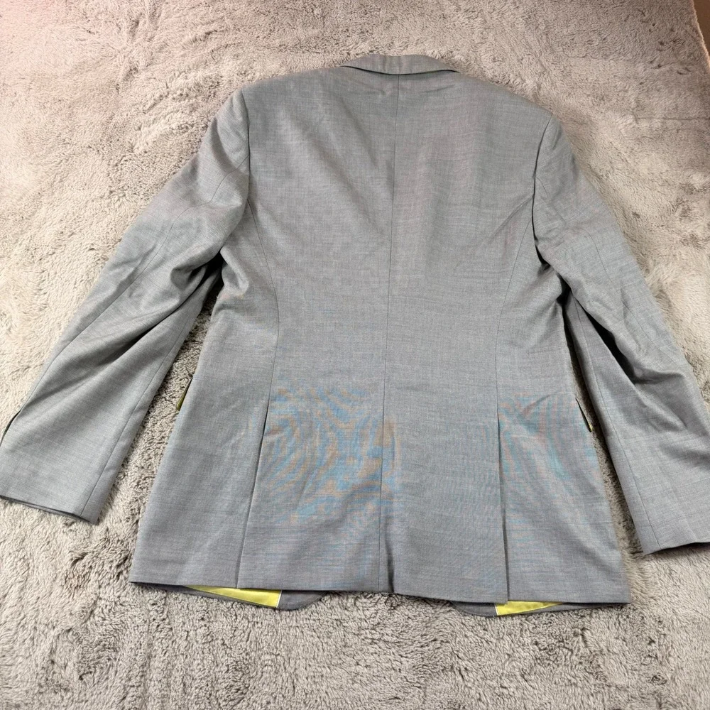 Hugo Boss The‎ James1 Grey Wool Blazer Yellow Lining Guabello Italy 42R Luxury